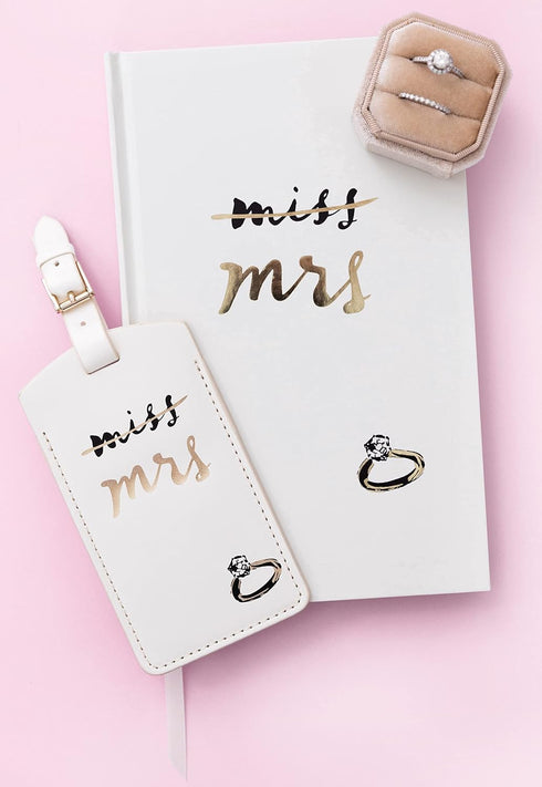 Kate Spade New York Bridal Journal Notebook, 8.25" x 5.25" Hardcover Journal with 200 Lined Pages, Miss to Mrs....