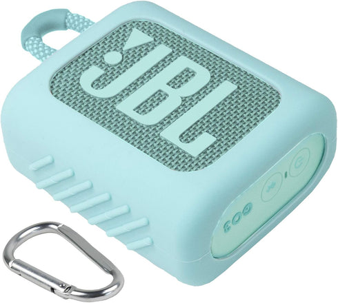 co2CREA Silicone Cover Replacement for JBL GO3 Go 3 Eco Waterproof Ultra Portable Bluetooth Speaker (Teal Case)...