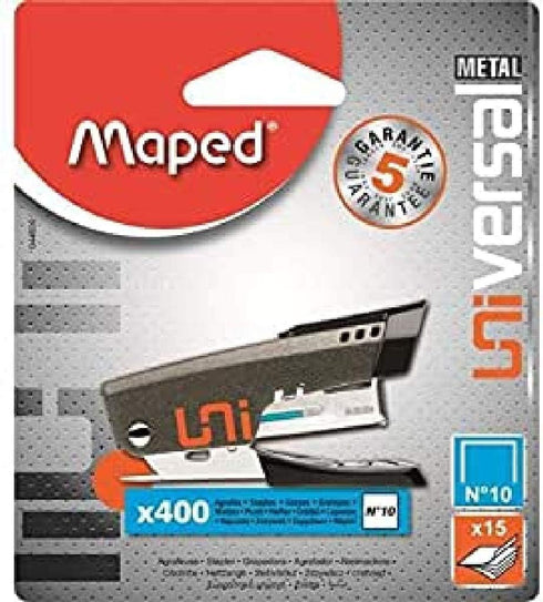 Maped Universal Metal 044600 Mini Stapler with 400 Staples No. 10 Random Colour)...