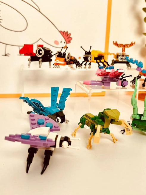 Animal Building Block Toy Set, 10 Pack Brick Figure Party Favors for Kids, Gifts Goodie Bags , Filler, Prizes, Birthday, Christmas (Insect)...