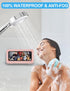 KUNSLUCK Shower Phone Holder Waterproof, Anti-Fog Touch Screen Shower Phone Case, Wall Mount Phone Holder for Shower Bathroom Mirror Bathtub, Comp...