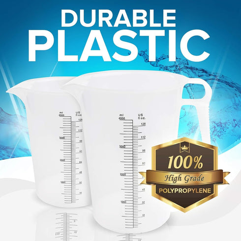 Measuring Pitcher, Plastic, Multipurpose - Great for Chemicals, Oil, Pool and Lawn - Ounce (oz) and Milliliter (mL) Increments, Bundle with ACCUTE...