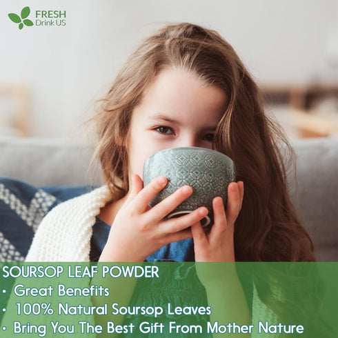 Premium 1oz Soursop Leaf Powder, 100% Natural & Pure from Soursop Leaves, Wildcrafted, Graviola Powder, Hoja Guanabana, No Sugar, No Gluten, Vegan...