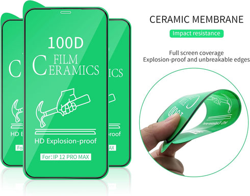 Screen Protector for iPhone (PACK OF 3), 100D Full covered, Premium 9H VIP Ceramic (11 Pro Max/Xs Max 6.5)...