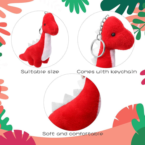 9 Pieces Dinosaur Stuffed Animals 4-6 Inch Mini Plush Dinosaur Figures Assortment Keychain Toy Soft Backpack Ornaments Pendant for Stocking Stuffe...