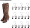 Double Adjustable Clips Boots Hangers,Space Saving Boots Socks Bags Hanging Clips Boot Holder Boot Organizer,Set of 9 (9)...
