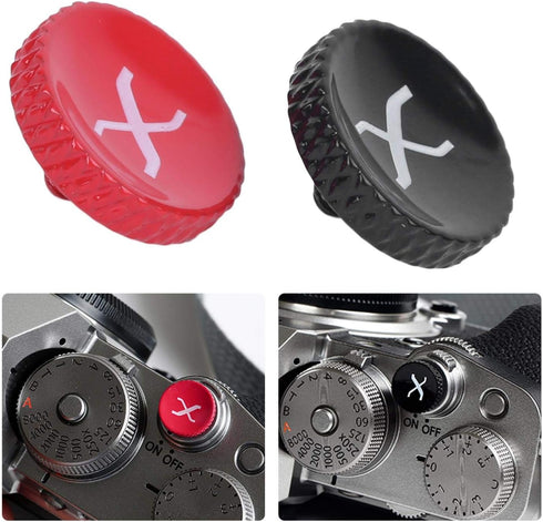 Alloy Black + Red Paint Spraying Treatment Camera Shutter Release for X Series Cameras with Rubber Ring Shutter Fuji Soft Release Fuji Shutter Rel...