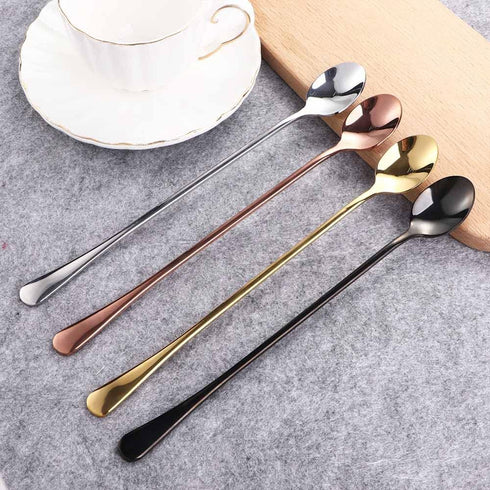 Stainless Steel Long Handle Spoon Ice Tea Spoon Mixing Spoon, 9.45 Inch Iced Teaspoons, Ice Cream Spoon, Cocktail Stirring Spoons...