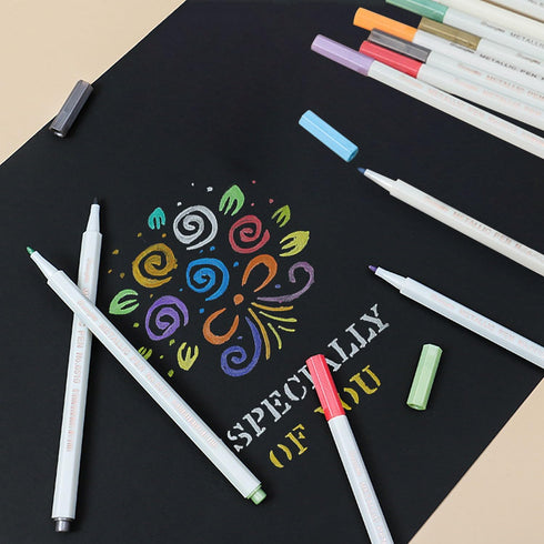 Metallic Paint Markers, Metallic Markers for Black Paper, Rock Painting, Card Making, Ceramics, Metal, Wood, DIY Photo Album, Scrapbooking Supplie...