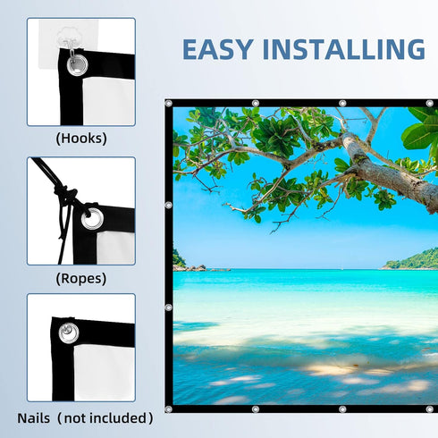 Projector Screen,72“ 4K 16:9 HD Rear Front Projector Screens Mini Foldable Projection Screen Double-Sided Portable Outdoor Indoor Projector Screen...
