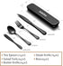 Travel Cutlery Set with Case Portable Silverware Utensils Set,5-pieces Stainless Steel Reusable Flatware Set Cutlery Set for Camping Picnic Hiking...