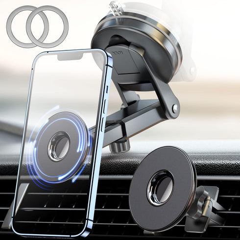 eSamcore Retractable Magnetic Car Mount for iPhone 15/14/13 Pro Max and Magsafe Case, Black...