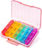 Odaro Pill Organizer 3 Times a Day - Portable Weekly Medicine Box, Waterproof Weekly Medicine Box for Fish Oils, Vitamin, Supplements (Pink)......