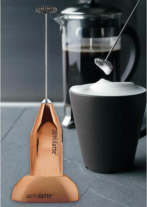 Aerolatte Milk Frother with Counter Stand, The Original Steam-Free Frother, Copper...