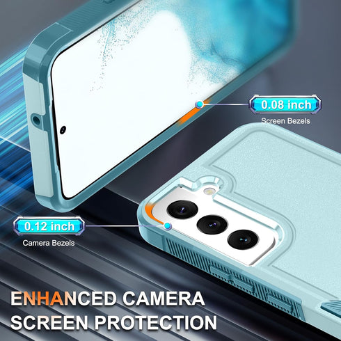 for Samsung Galaxy S22 Case, Full Body Heavy Duty Rugged Shockproof Protective Phone Cover with Lanyard Strap, Tempered Glass Screen Protector and...