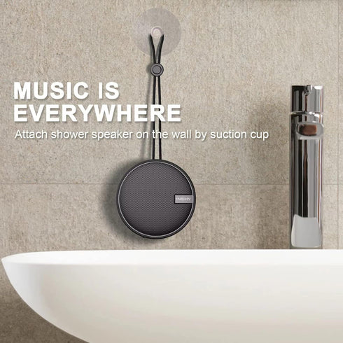 INSMY C12 IPX7 Waterproof Shower Bluetooth Speaker, Portable Small Speaker, Speakers Bluetooth Wireless Loud Clear Sound Support TF Card Suction C...