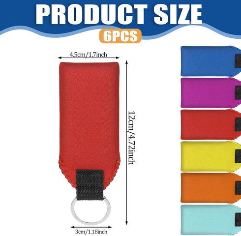 6 PCS Floating Key Chain for Boating, Lightweight Floating Neoprene Boat Key Boat Accessories Boat Key Floating Keychain Floating Floatable Foam K...