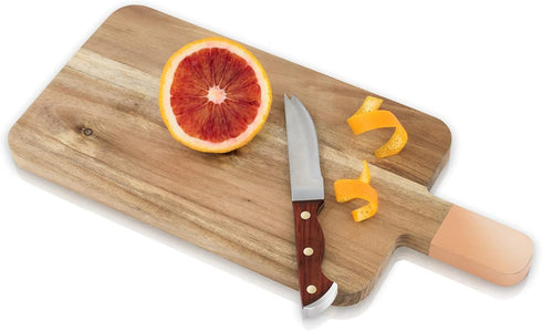 Viski Bartender Knife, 7 Inch Knife, Acacia Wood Handle, Double Tipped Stainless Steel Blade, Bar Knife, Riveted Base, Set of 1...