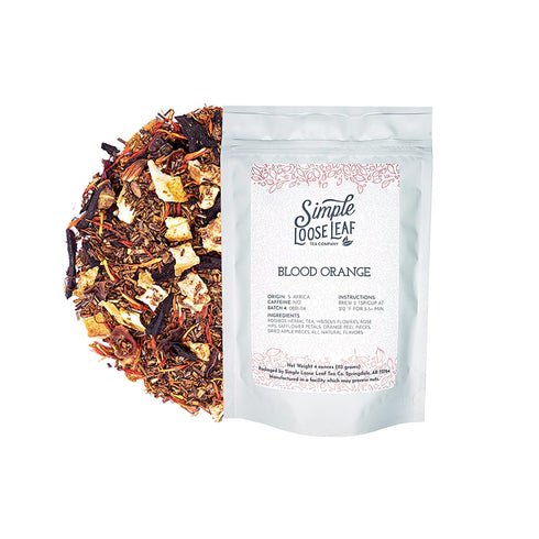 Simple Loose Leaf Blood Orange Herbal Tea - Caffeine-Free, Organic Loose Leaf Herbal Tea | Light & Earthy Citrus Flavor | All-Natural, Hand Packag...