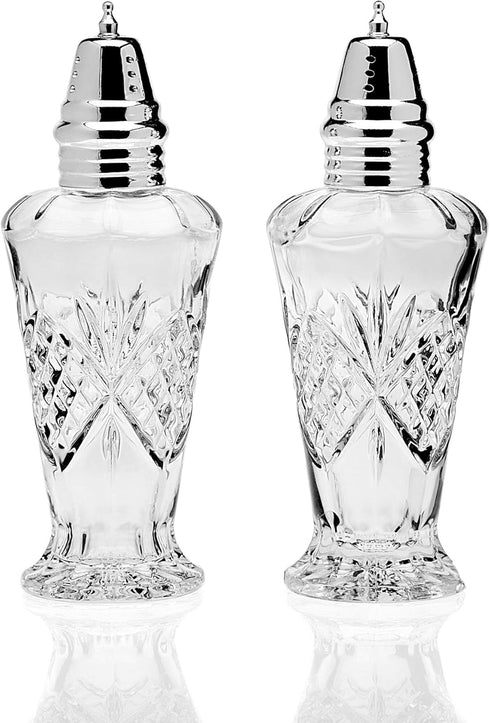 Godinger Dublin Salt and Pepper Shaker Set, Clear...