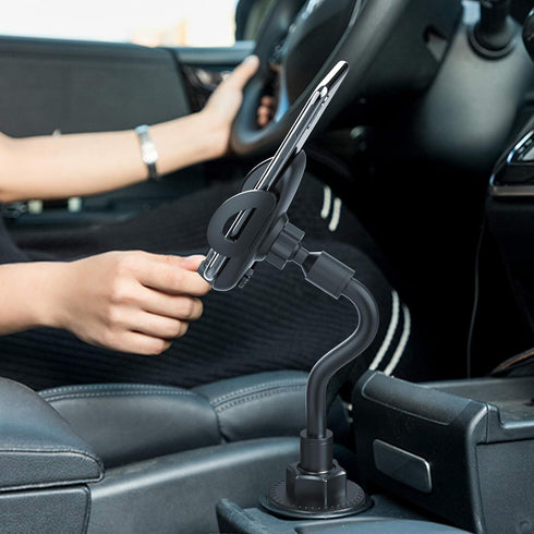 Cup Car Phone Holder for Car, Car Cup Holder Phone Mount, Universal Adjustable Gooseneck Cup Holder Cradle Car Mount for Cell Phone iPhone,Samsung...
