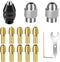 SUNJOYCO Drill Chuck Collet Set, 15 Pcs 1/32 "to 1/8" Replacement Brass Collet with Keyless Drill Chuck Rotary Drill Nut Tool Set...