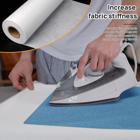 Catephe Medium Weight Interfacing Fabric for Sewing, 11.6" x 32.8yd Iron-On Fusible Interfacing, White Non-Woven Single Sided Apparel Interfacing ...