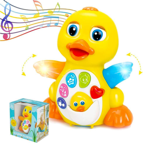 Baby Musical Duck Toy, Dancing Walking Yellow Duck - Interactive Action Learning Educational Flapping Light up Dancing Duck with Music...