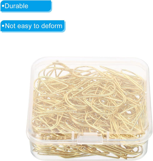 MECCANIXITY 150 Pieces Metal Paper Clip Drop-Shaped with Box 1 Inch Gold Tone for Crafts Organize Office Home...