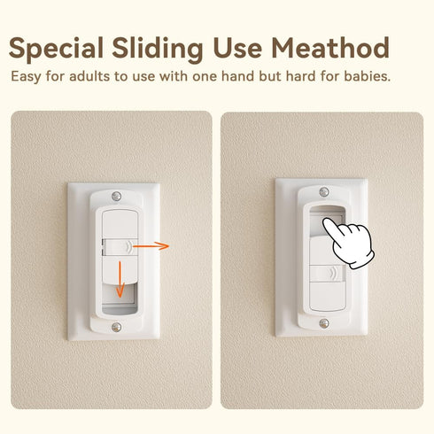 EUDMEON 2 Pack Light Switch Guard Cover,Child Proof Wall Switch Guard Baby Safety Light Switch Cover prevent from Lights Turning on/off by kids (W...