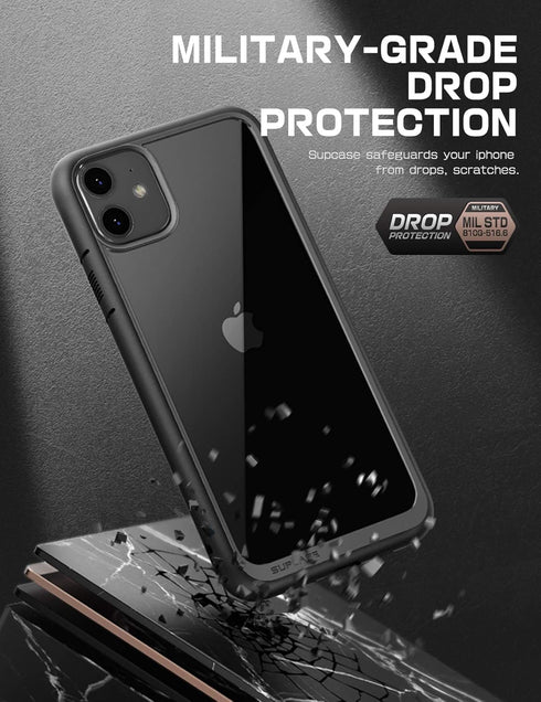 SUPCASE Unicorn Beetle Style Series Case Designed for iPhone 11 6.1 Inch (2019 Release), Premium Hybrid Protective Clear Case (Black)...