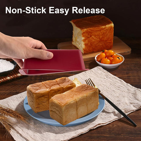 Silicone Mini Loaf Pan Set of 4, NonStick Easy Release Rectangle Silicone Mini Cake Pan for Baking Bread, Flexible BPA Free Silione Baking Mold an...