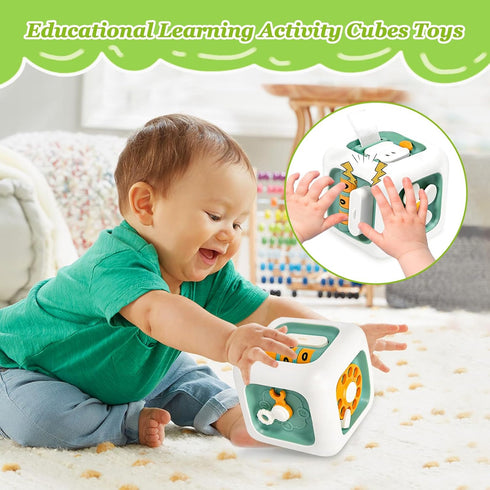 Montessori Toys for 1 Year Old,Baby Sensory Activities Cubes Toys for Toddlers 1-3,Educational Learning Toy for 12 Months + Babies,Airplane Car Tr...