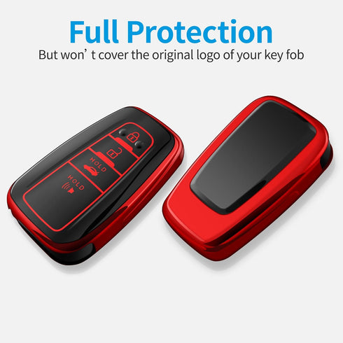 Tukellen for Toyota Key Fob Cover with Keychain,Special Soft TPU Key Case Protector Compatible with 2020-2022 Highlander Corolla Prius,2018-2024 R...
