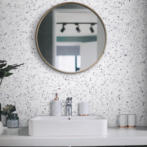 Decoroom Marble Contact Paper for countertops, Self Adhesive Waterproof White Granite Marble Wallpaper, Peel and Stick Countertops for Cabinets Ki...