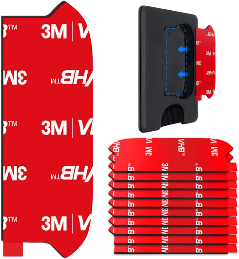 10pcs Sticky Adhesive Replacement for Pops Wallet+ & Wallet Plus Base, Socket Wallet Case Back Sticker Pads, 3M VHB Double-Sided High Stickiness S...