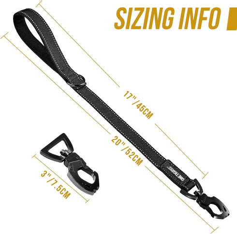 OneTigris BOLT Short Traffic Dog Leash for Small Medium Large Dogs(Black,M)...