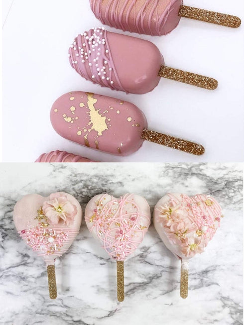20 Pcs Acrylic Cakesicle Popsicle Sticks for Ice Creamsicle Candy Apple (Mirror Gold)...