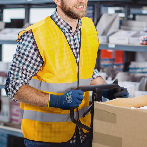 KAYGO Safety Work Gloves MicroFoam Nitrile Coated-3 Pairs, KG18NB,Seamless Knit Nylon Glove with Black Micro-Foam Nitrile Grip,Ideal for General P...