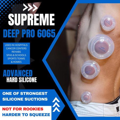 Cupping Warehouse Supreme 4 DEEP PRO 6065 Cup (4 Sizes) Cupping Therapy Sets Professional and Self Care Chinese Silicone Anti Cellulite Massage Su...