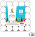White Unscented Tea Lights- Smokeless, Drip less, Long Lasting Flames- Center Pieces for Dinners and Events- European Wax Flame- Bulk Pack (100 Ca...