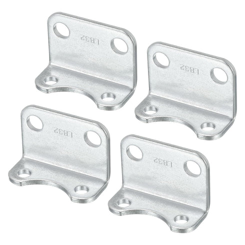 PATIKIL Air Cylinder Connecting Pneumatic Rod Splint Mounting Bracket, 4 Pack Pneumatic Parts Cylinder Installation Stand for 32mm Cylinder Dia....