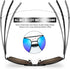 Polarized Aviator Sunglasses for Men, Rectangle Square Metal Frame, Retro Pilot Sport Sun Shades for Driving Running...