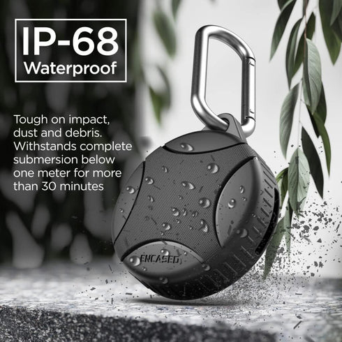 Encased Waterproof Airtag Case Compatible with Apple Airtag Keychain Holder Black (2)...