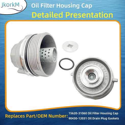 15620-31060 Oil Filter Housing Cap + Plug For Toyota 2007-2022 Camry 2010-2022 4Runner 2005-2022 Avalon Fj Cruiser RAV4 And Lexus RX330 Oil Filter...