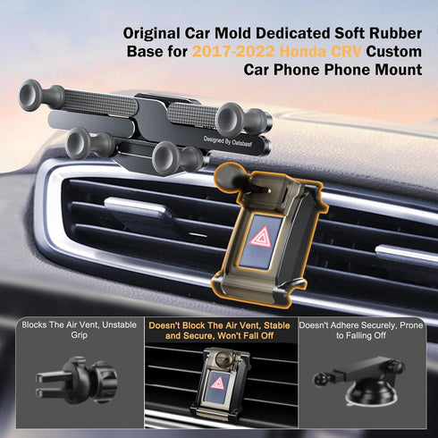 ELOHEI for CRV Phone Holder with Custom Base, Car Phone Holder for 2017-2024 Honda CRV Gravity Car Phone Mount for Honda CRV Accessories for 4.7-7...
