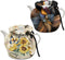 Brown Flower Tea Pot Cover for Keeping Warm Set of 2, Sunflower Butterfly Tea Cozy Rustic Kitchen Kettle Dust Cover Washable Portable Teapot Cosie...