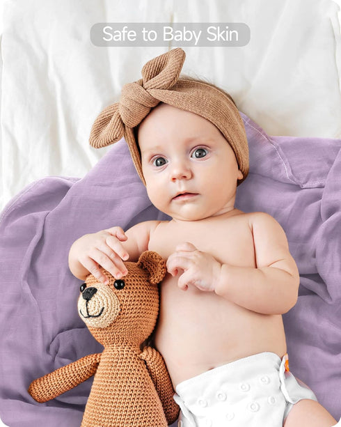 Swaddle Blanket, Soft Silky Muslin Swaddle Blankets, Breathable and Skin-Friendly Baby Blankets for Boys & Girls, 2-Pack Unisex Muslin Baby Blanke...