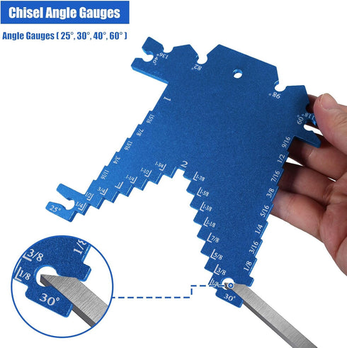 4-in-1 Woodworking Measuring Gauge Aluminum Table Saw Height Gauge Woodworking Measuring Tools Step Depth Gauge for Router Bit,Table Saw, Chisel a...