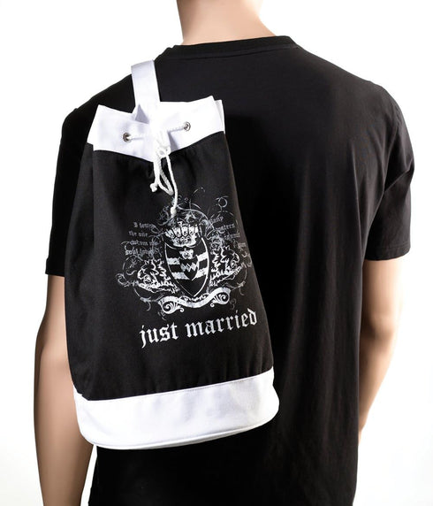 Lillian Rose Black Just Married Wedding Gift Beach Tote Bag...